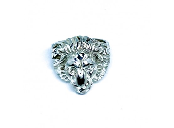 Lion's Head Sterling Silver Ring Size 5
