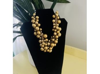 Gold Tone Cluster Necklace