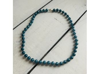 Short Blue Pearl Necklace
