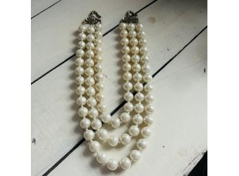 Large Pearl Multi-strand Necklace