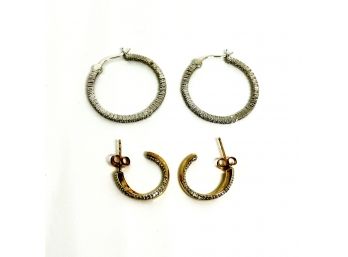 Two Pairs Of Sterling Silver Eearrings