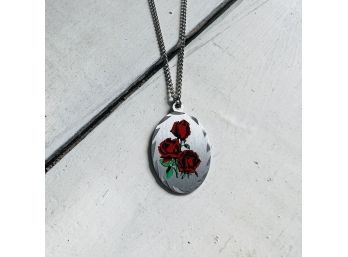 Pewter Roses Necklace