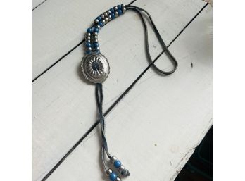 Leather And Bead Necklace