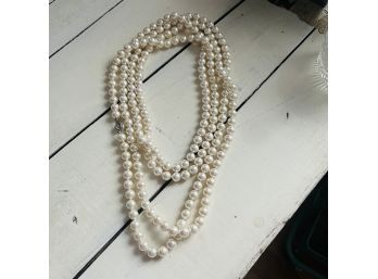 Long Strand Pearl Necklace