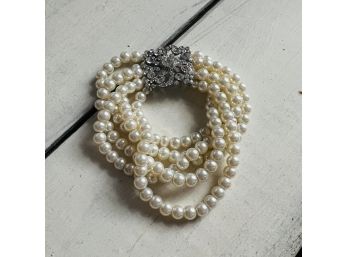 Pearl And Rhinestone Bracelet
