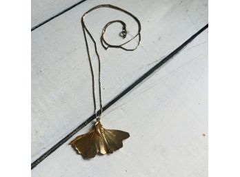 Gold Tone Leaf Necklace