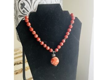 Rust Colored Beaded Necklace