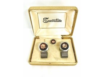Vintage Executive Cuff And Tie Pin Set