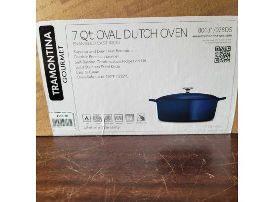 Tramontina 7 Quart Oval Dutch Oven In Blue #4985