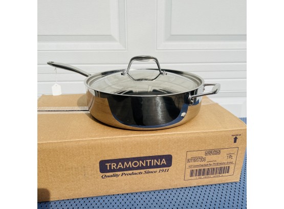 Tramontina 6-quart Covered Deep Saute Pan - Tri-Ply Clad - Induction Ready