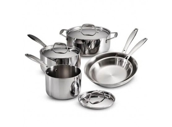 Tramontina 8 Piece Tri-Ply Clad Stainless Steel Cookware Set
