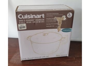 Cuisinart 3 Quart Casserole Dish With Lid Cast Iron In Blue