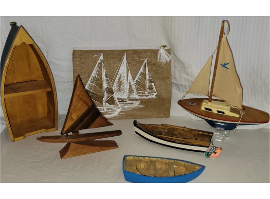 Vintage Boat Collection Includes Siefert Segelboot Mid Century Toy Sail Boat
