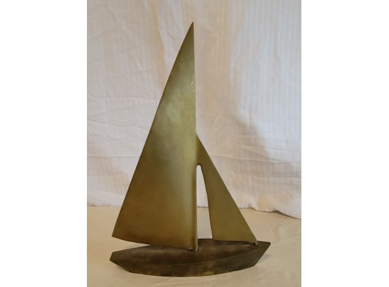 Heavy Brass Sailboat Paperweight