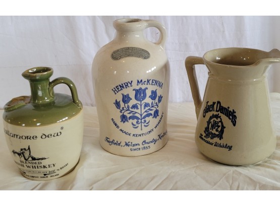 Vintage Jugs And Pitcher Henry McKenna Tullamore Dew And Jack Daniels