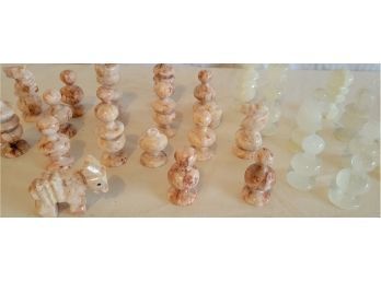 Marble Or Stone Chess Pieces - Not Complete (Bin 14)