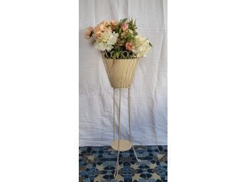 Metal Plant Stand With Flower Arrangement