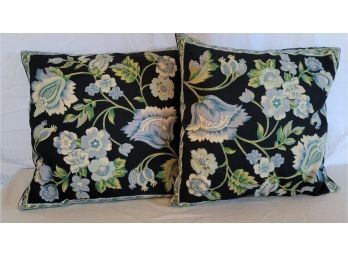 Set Of 2 April Cornell Floral Print Pillows (Bin 5)