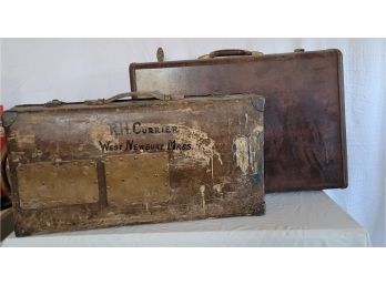 Set Of 2 Antique Suitcases