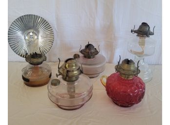 Set Of 5 Vintage Oil Lamps (box)