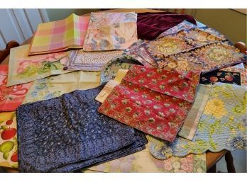 Fabric And Vinyl Placemat Lot Multiple Styles