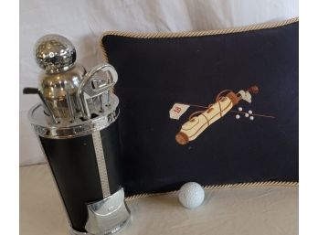 Golf Drink Set And Pillow (Bin 9)