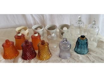 Lot Of Vintage And Modern Candle Holders Different Styles