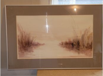 Framed Art Print Reeds In Water