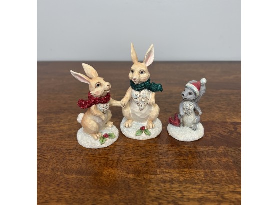 Jim Shore - Winter Wonderland Mini Animals Set Of 3 Figurines  (1 Of 3 - Box Condition May Vary)