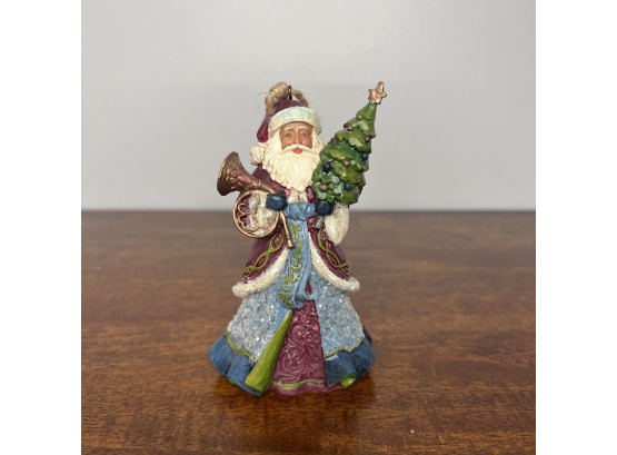 Jim Shore - Santa Hanging Ornament  - Victorian Holding Tree & Horn (1 Of 2 - Box Condition May Vary)