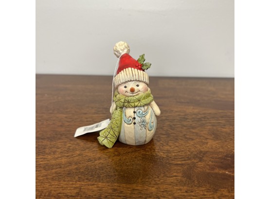 Jim Shore - Snowman Figurine -  With Green Scarf  (1 Of 4 - Box Condition May Vary)