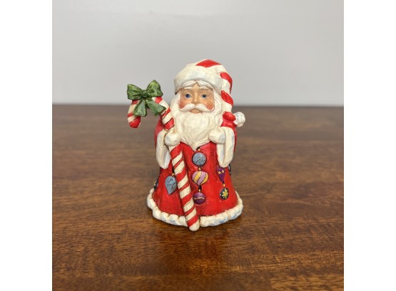 Jim Shore - Santa Mini Figurine - With Candy Cane (1 Of 4 - Box Condition May Vary)