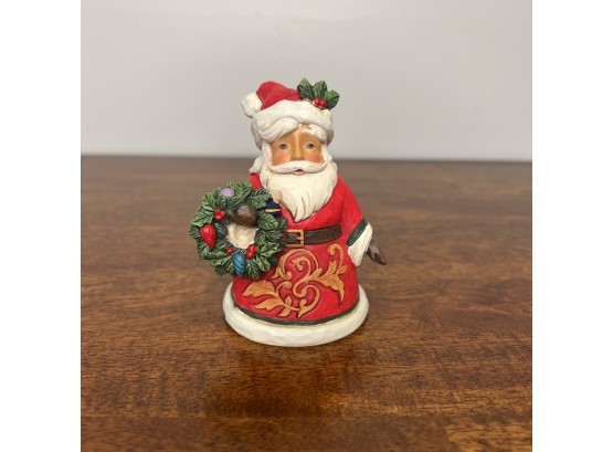 Jim Shore - Santa Mini Figurine - Holding Wreath  (1 Of 2 - Box Condition May Vary)