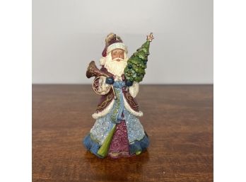 Jim Shore - Santa Hanging Ornament  - Victorian Holding Tree & Horn (1 Of 2 - Box Condition May Vary)