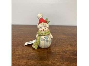 Jim Shore - Snowman Figurine -  With Green Scarf  (1 Of 4 - Box Condition May Vary)