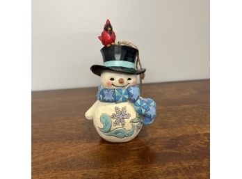Jim Shore - Snowman Hanging Ornament - With Cardinal On Hat  (1 Of 5 - Box Condition May Vary)