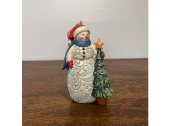 Jim Shore - Snowman Hanging Ornament - With Tree  (2 Of 5 - Box Condition May Vary)