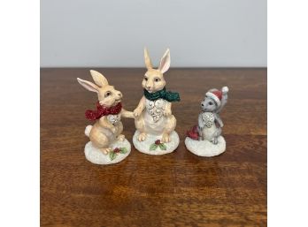 Jim Shore - Winter Wonderland Mini Animals Set Of 3 Figurines  (2 Of 3 - Box Condition May Vary)