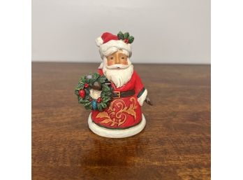 Jim Shore - Santa Mini Figurine - Holding Wreath  (2 Of 2 - Box Condition May Vary)