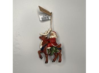 Jim Shore - Santa Hanging Ornament  - Riding Reindeer (2 Of 4 - Box Condition May Vary)