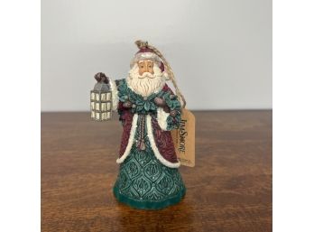 Jim Shore - Santa Hanging Ornament  - Victorian Santa With Lantern & Garland (1 Of 2 - Box Condition May Vary)
