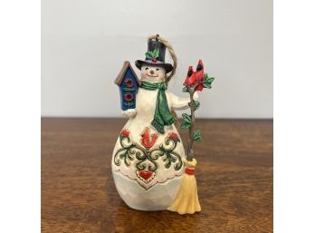 Jim Shore - Snowman Hanging Ornament - With Cardinal And Birdhouse  (1 Of 2 - Box Condition May Vary)
