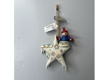 Jim Shore - Snowman Hanging Ornament - On Star