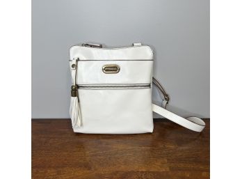 Simply Noelle White Leather Cross Body Purse