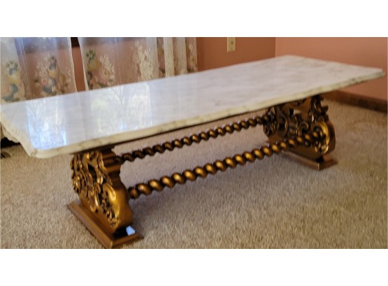 Marble Top Table Gold Base (Great Room)