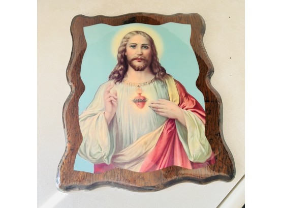 Religious Art On Wooden Plaque (Kitchen)