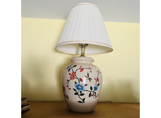 Ceramic Lamp With Floral Design (Bedroom 2)