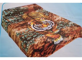 Reversible 2 Sided Mink Tiger Blanket