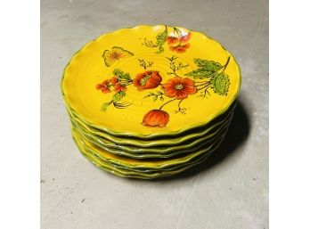 Set Of Yellow Floral Platters (Basement)
