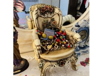 Fashion Jewelry On A Decorative Ceramic Chair Stand (Bedroom 1)